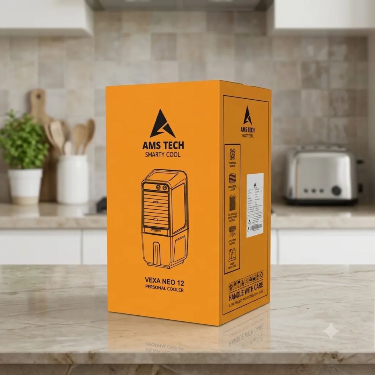 AMSTech Personal 12L Air Cooler | 1150 m³/hr Air Delivery | 10ft Air Throw | Air Blower | Table Top Design | 1 Year Warranty at Dealers Point
