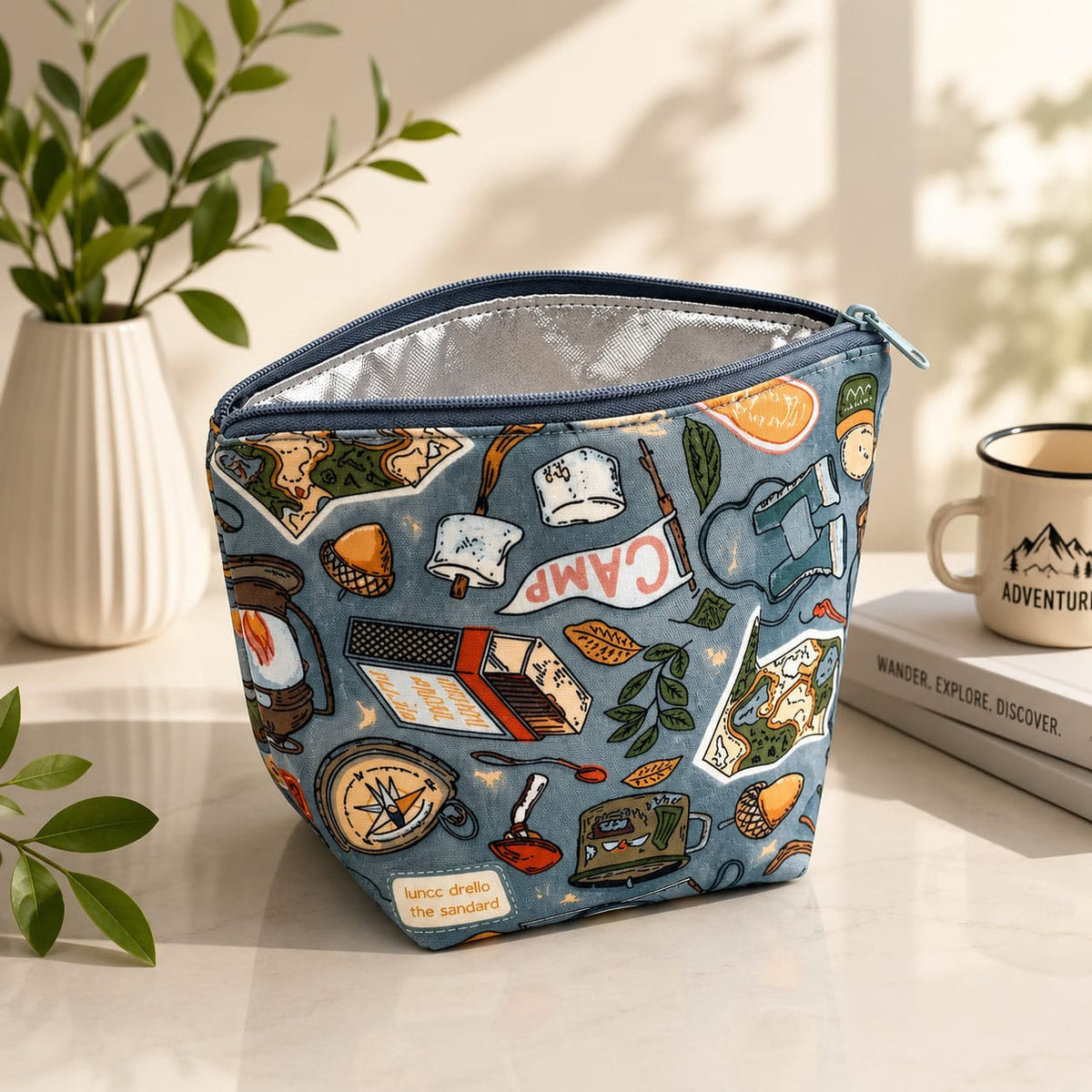Cotton Thermal Insulated Lunch Pouch | Small Tiffin & Lunch Box Cover Bag | Random Print