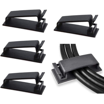 BEXT (50Pcs) Self-Adhesive Cable Management Clips Large Wire Organizer for Home & Office (Black)