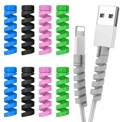 BEXT (10Pcs) Spiral Cable Protector Cord Saver for Charging Cables & Earphones | Silicone Wire Protector
