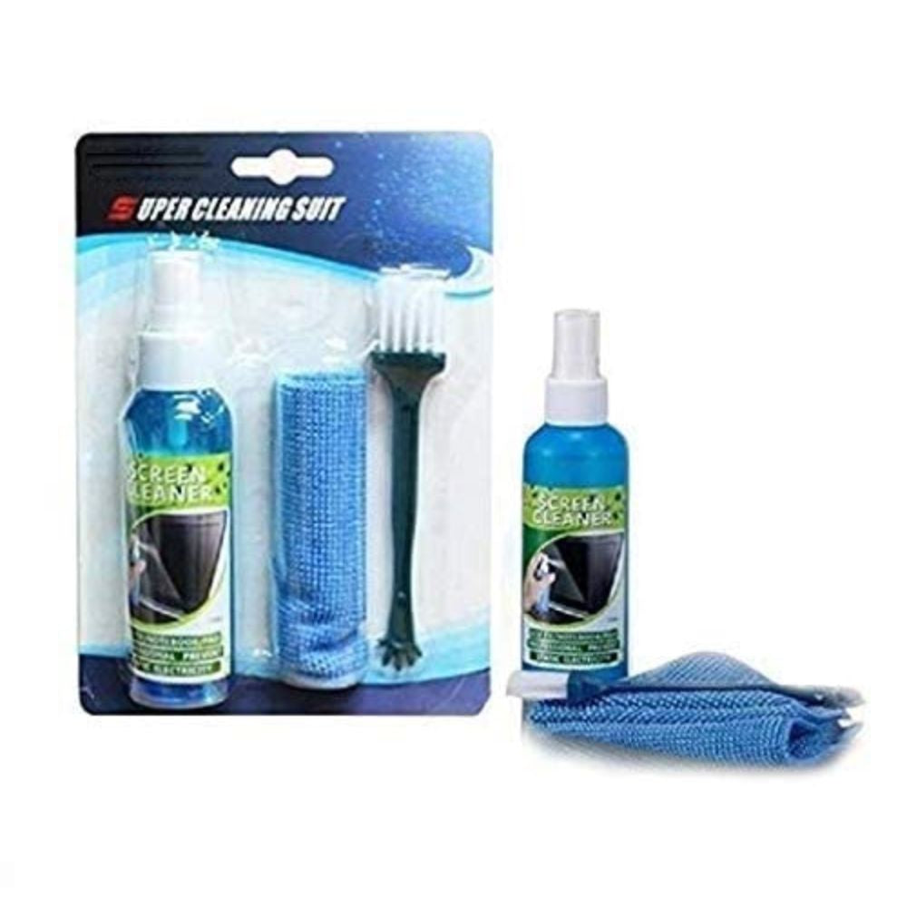 BEXT 3-in-1 Screen Cleaning Kit with Brush & Microfiber Cloth | Multi-Screen Cleaner for Laptop, Mobile & TV (80 ml)