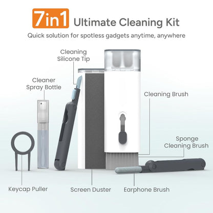 BEXT 7-in-1 Electronics Cleaning Kit for Keyboard, Laptop & Earbuds | All-in-One Screen & Device Cleaner | Compact & Lightweight