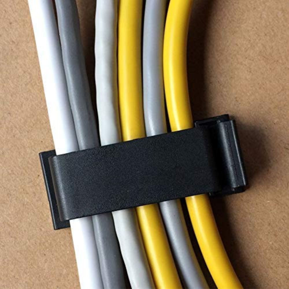 BEXT (50Pcs) Self-Adhesive Cable Management Clips Large Wire Organizer for Home & Office (Black)