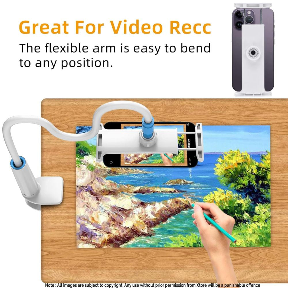 BEXT Universal Mobile & Tablet Holder with 360° Rotation | Flexible Lazy Stand for Desk, Bed & Table Use