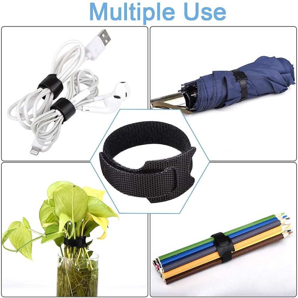 BEXT (20Pcs) Reusable Cable Organizer Hook & Loop Ties for Wire & Cord Management | Durable & Tangle-Free