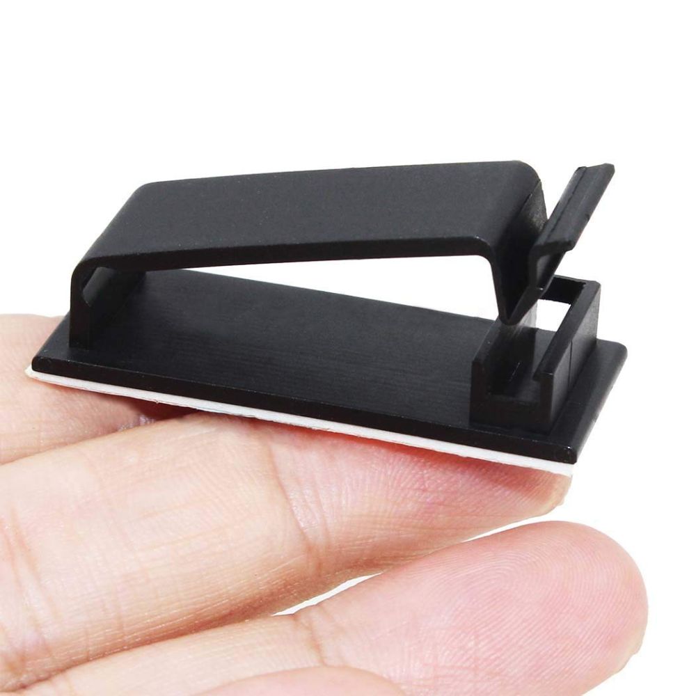 BEXT (50Pcs) Self-Adhesive Cable Management Clips Large Wire Organizer for Home & Office (Black)