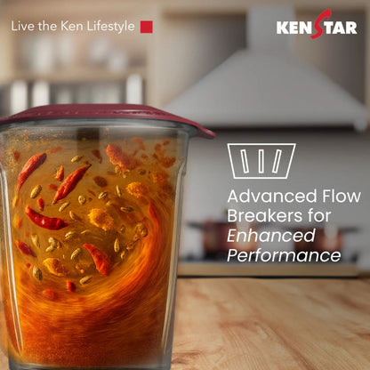 Kenstar Karishmatic 500W Mixer Grinder | 3 Stainless Steel Jars | Power Plus Turbo Motor | SS Ultima Blades| 2 Years Warranty