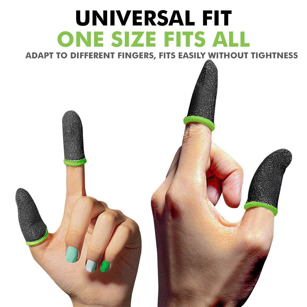 BEXT (4Pcs) Gaming Thumb & Finger Sleeves for Mobile Gaming | Zero-Friction Touch Control | Metal Carry Box