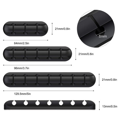 BEXT (3Pcs)Cable Holder Clips Self-Adhesive Silicone Cable Organizer for Desktop, USB & Power Cords (Black)