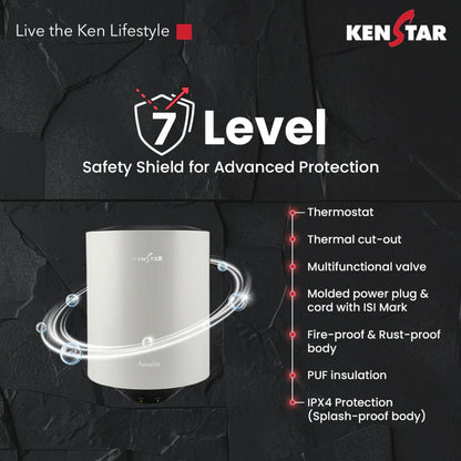 Kenstar Aqualia 25L 5 Star Storage Water Heater | Geyser | Glasslined Tank | SwirlHeat Technology | 8 Bar Pressure | 2 Years Warranty (Copy)