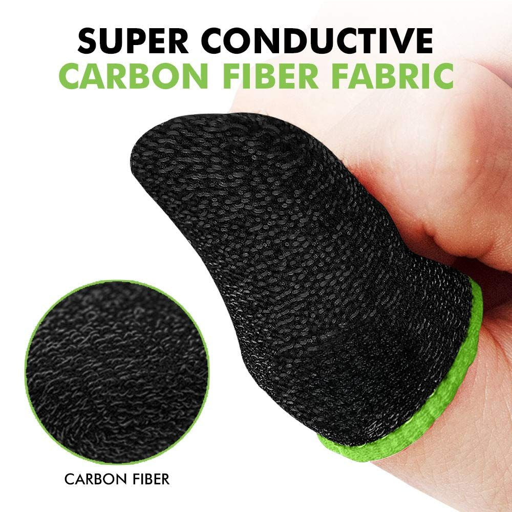 BEXT (4Pcs) Gaming Thumb & Finger Sleeves for Mobile Gaming | Zero-Friction Touch Control | Metal Carry Box