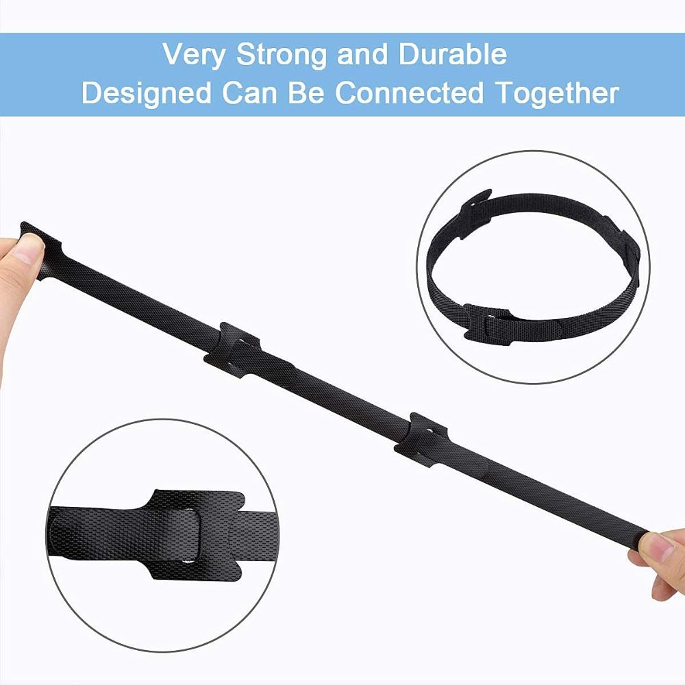 BEXT (20Pcs) Reusable Cable Organizer Hook & Loop Ties for Wire & Cord Management | Durable & Tangle-Free