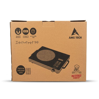 AMSTECH VEXA InfraCook 2000W | Infrared Cooktop | 4-Digit LED Display | 4 Hour Time | Super Heat Resistance | 1 Year Warranty at Dealers Point