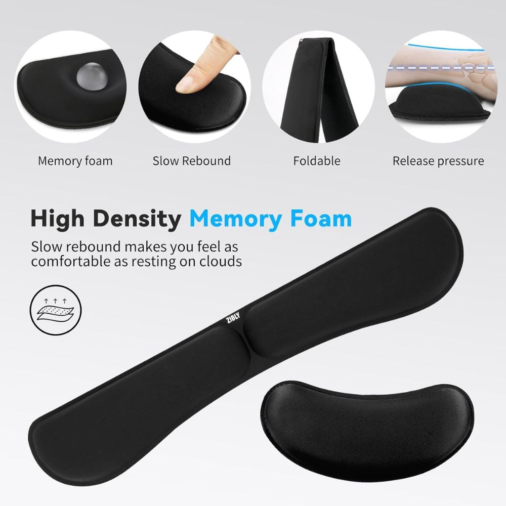 BEXT Ergonomic Gel Memory Foam Keyboard Wrist Rest & Mouse Pad Support | Anti-Slip Desk Wrist Support | 2-Piece Set