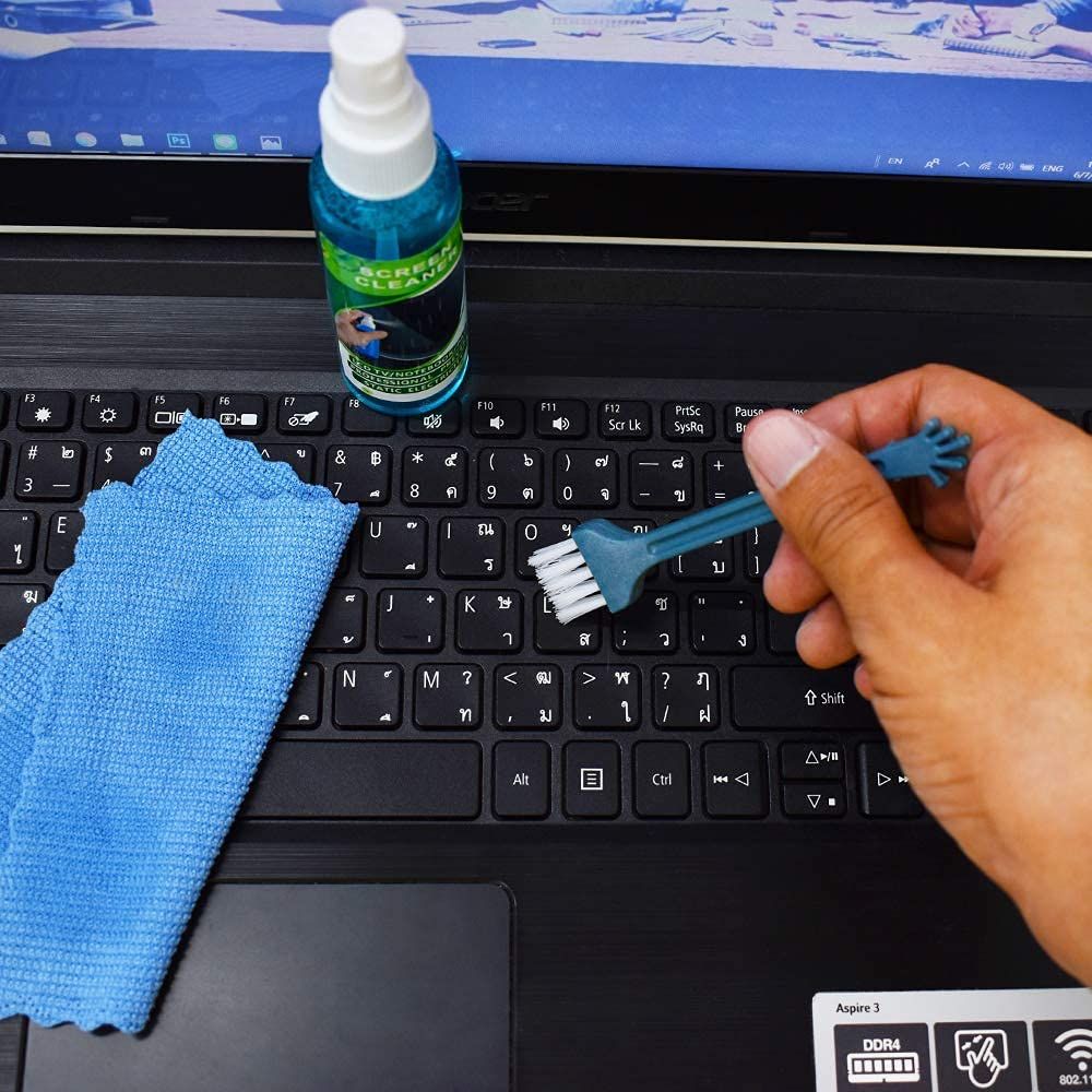 BEXT 3-in-1 Screen Cleaning Kit with Brush & Microfiber Cloth | Multi-Screen Cleaner for Laptop, Mobile & TV (80 ml)