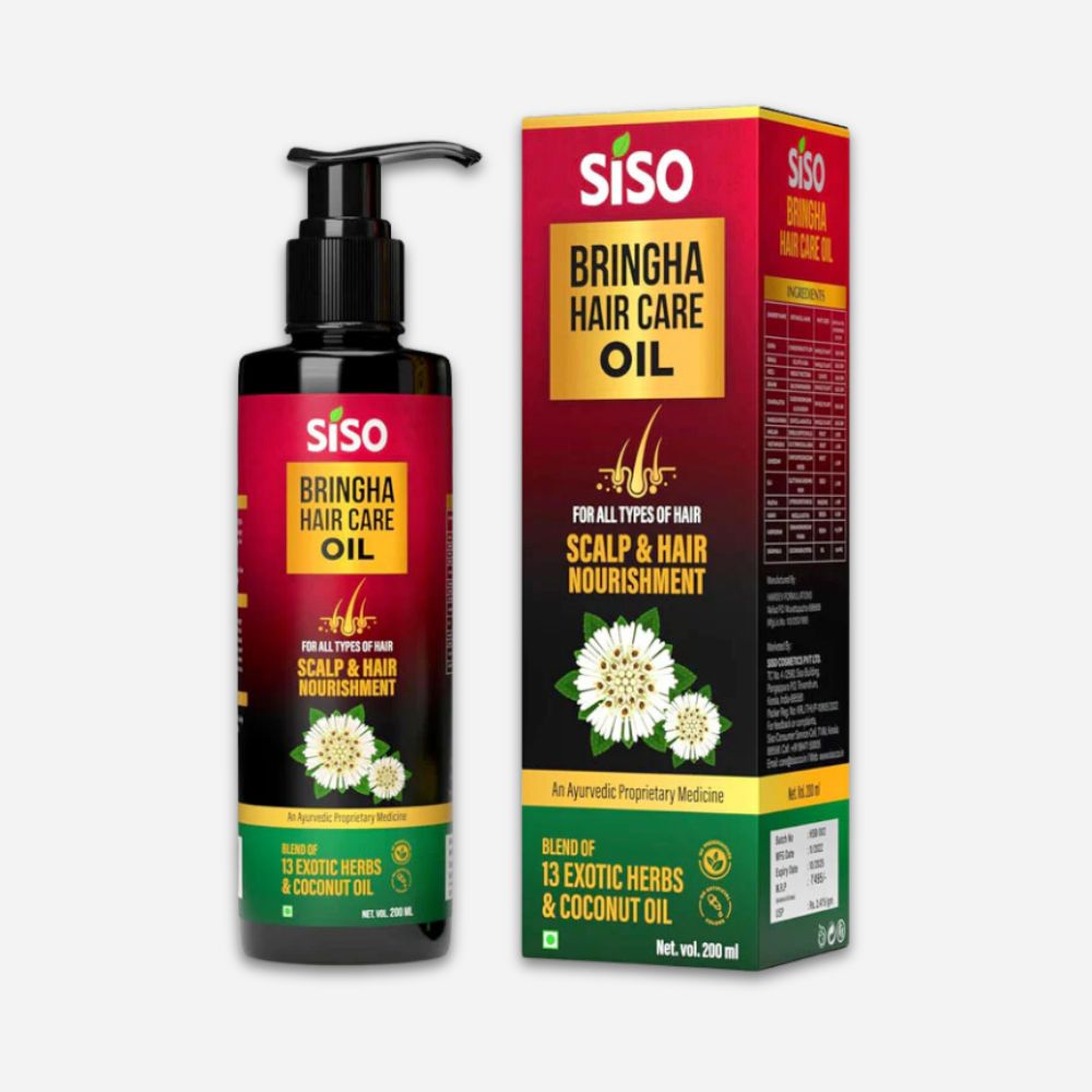Ayurvedic Bringha Herbal Hair Oil 200ml, Blend of 13 Exotic Herbs