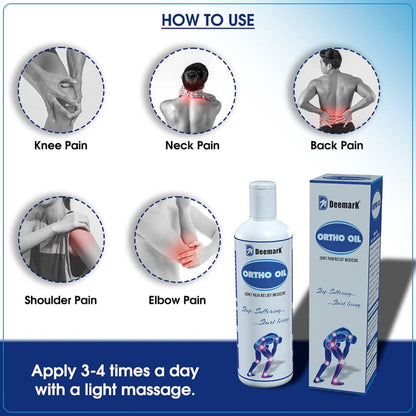 Deemark Ortho Ayurvedic Pain Relief Oil for Joints Pain, Knee & Back Pain