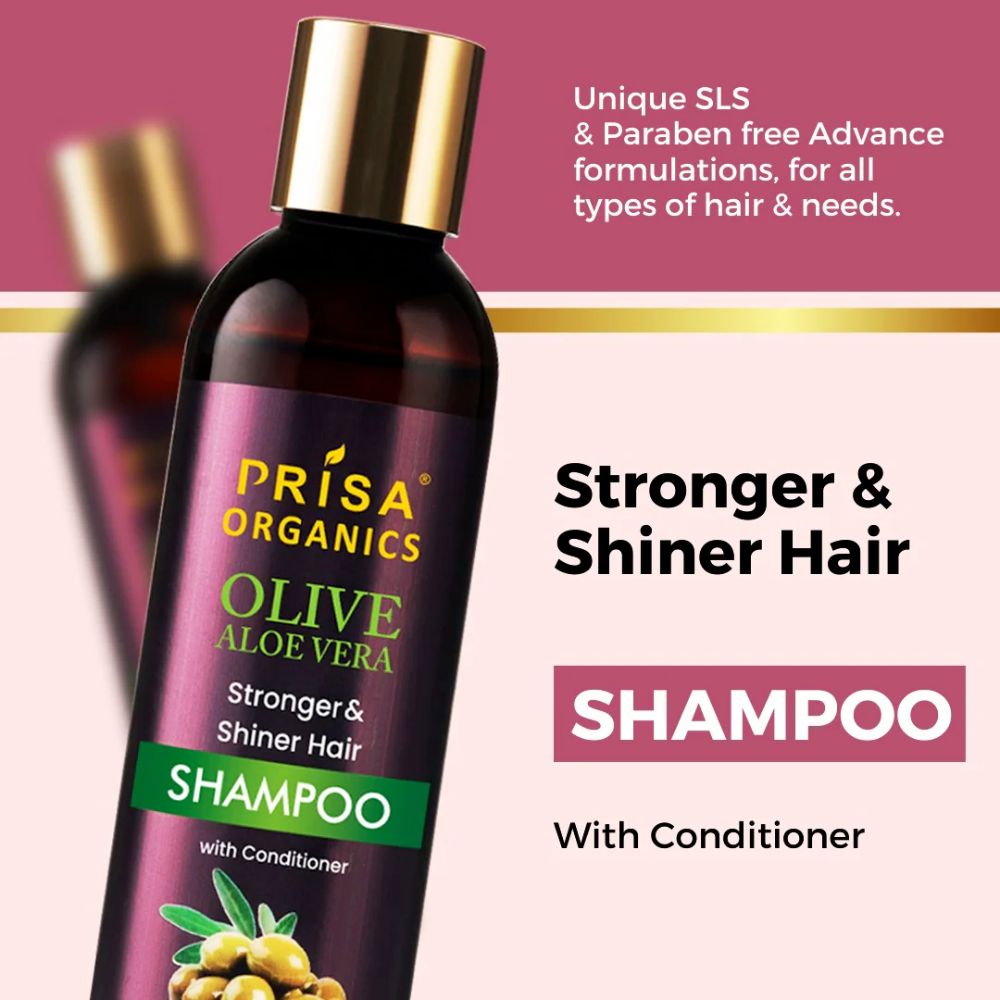 Prisa Organics Olive AloeVera Nourishing Shampoo with Conditioning, 200ml