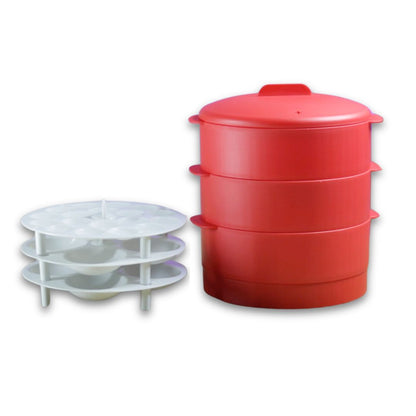 Lesco 3 Layer Gas Steamer with 2 Idli Stands and 1 Appam Stand