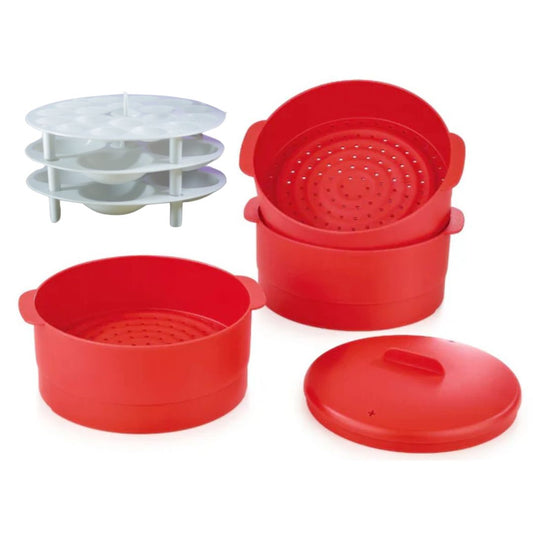 Lesco 3 Layer Gas Steamer with 2 Idli Stands and 1 Appam Stand