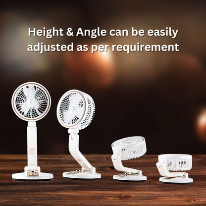 Rechargeable Folding Fan with Emergency Light