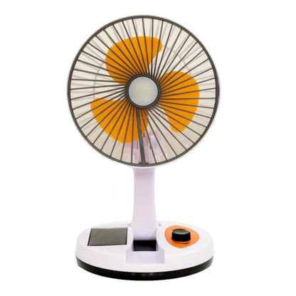 Solar Rechargeable Fan with LED Light