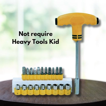 21 Pcs Screwdriver Socket Tool Kit Yellow