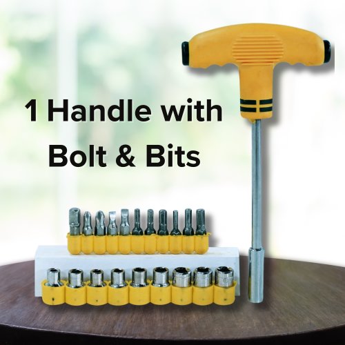 21 Pcs Screwdriver Socket Tool Kit Yellow