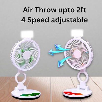 Rechargeable Portable Folding Fan with Light
