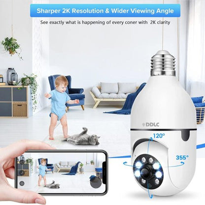 Wireless 360° CCTV Camera for bulb holder